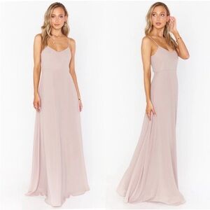 NWT Show Me Your Mumu Weddings Maxi Dress Taupe Neutral Bridesmaid Gown Medium